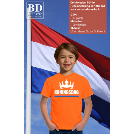 Kingsday t-shirt for kids - orange - boys/girls - unisex - partywear