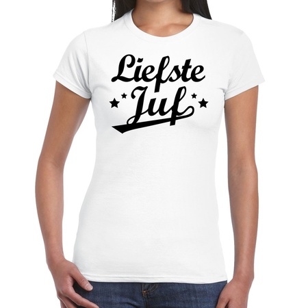 Liefste juf cadeau t-shirt voor dames -  Einde schooljaar/ juffendag cadeau