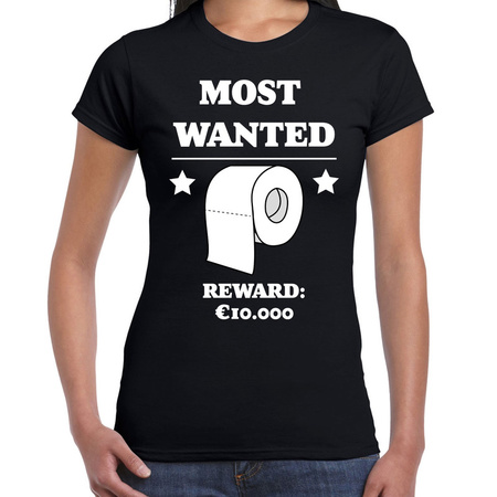 Most wanted toilet papier reward 10.000 euro voor dames - fun / tekst shirt