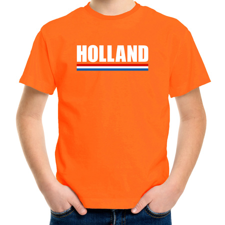 Oranje Holland supporter shirt kinderen - Oranje fan/ supporter kleding