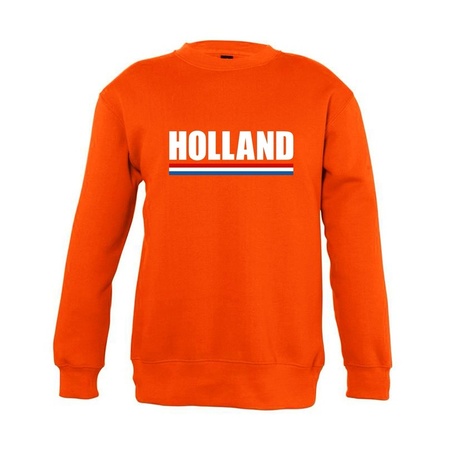 Oranje Holland supporter sweater kinderen - Oranje Koningsdag/ supporter kleding
