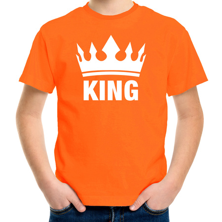 Orange kingsday shirt with crown boys