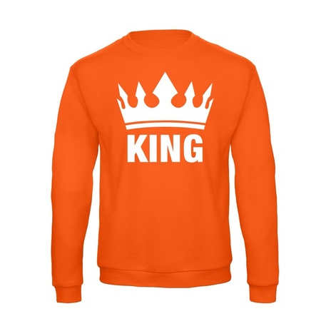 Oranje Koningsdag King sweater / trui heren - Oranje Koningsdag kleding
