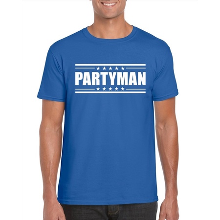 Partyman t-shirt blauw heren