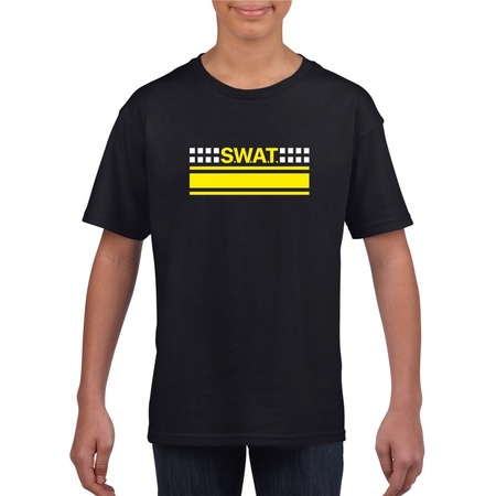 Politie SWAT speciale eenheid logo zwart t-shirt voor jongens en meisjes - Politie verkleedkleding