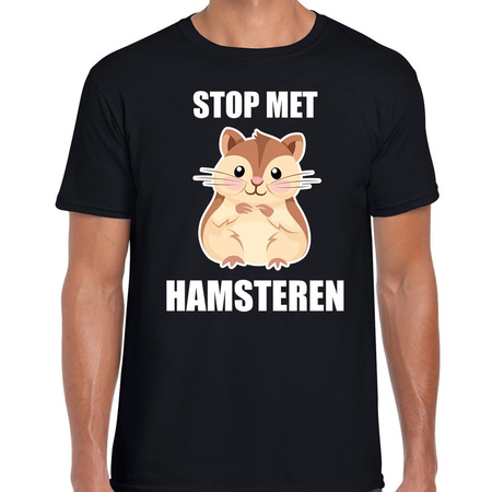 Stop met hamsteren t-shirt zwart voor heren - hamsteraars / hamsteren t-shirt