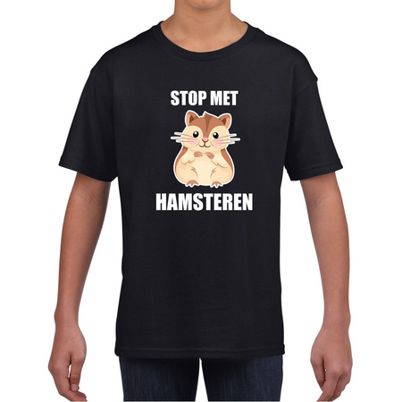 Stop met hamsteren t-shirt black for kids