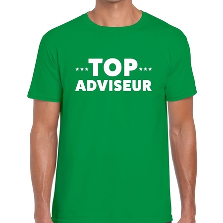 Top adviseur beurs/evenementen t-shirt groen heren - dienstverlening/advies shirt