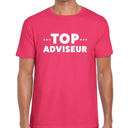 Top adviseur beurs/evenementen t-shirt roze heren - dienstverlening/advies shirt