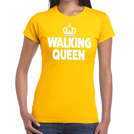 Walking Queen t-shirt yellow women
