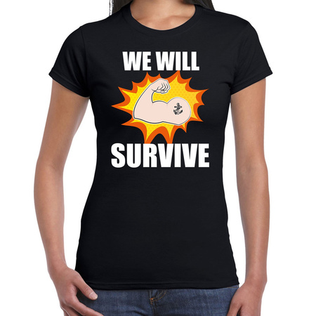 We will survive t-shirt crisis black for women