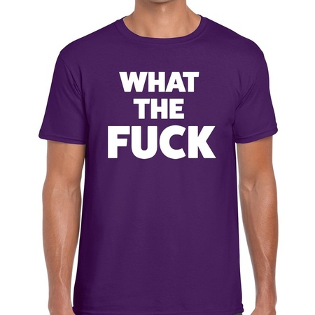 What the Fuck tekst t-shirt paars voor heren - heren feest t-shirts