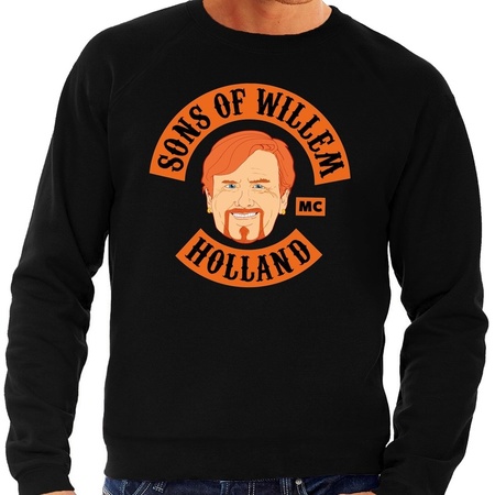 Sons of Willem sweater / trui zwart heren - Koningsdag kleding